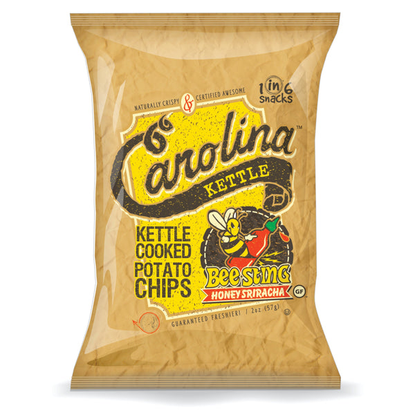 Case of 20-2 oz. bags Bee Sting Honey Sriracha Kettle Cooked Potato Chips