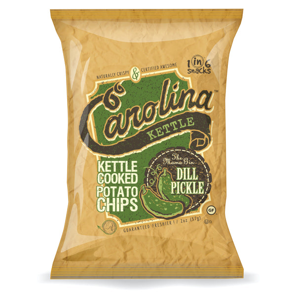 Case of 20-2 oz. bags Mama Gin Dill Pickle Kettle Cooked Chips