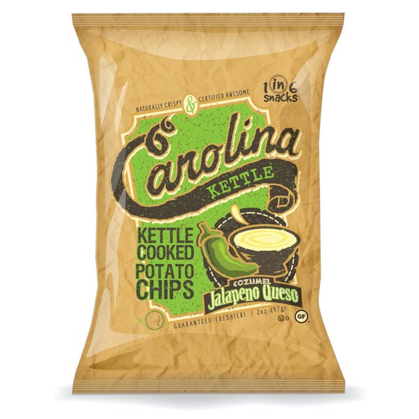 Case of 14 5 oz. Cozumel Jalapeno Queso Kettle Cooked Potato Chips