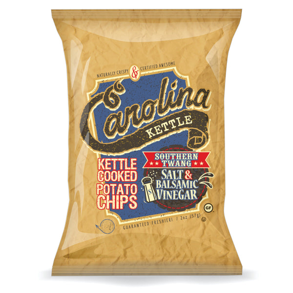 Case of 20-2 oz. bags Southern Twang Salt and Balsamic Vinegar Kettle Cooked Potato Chips